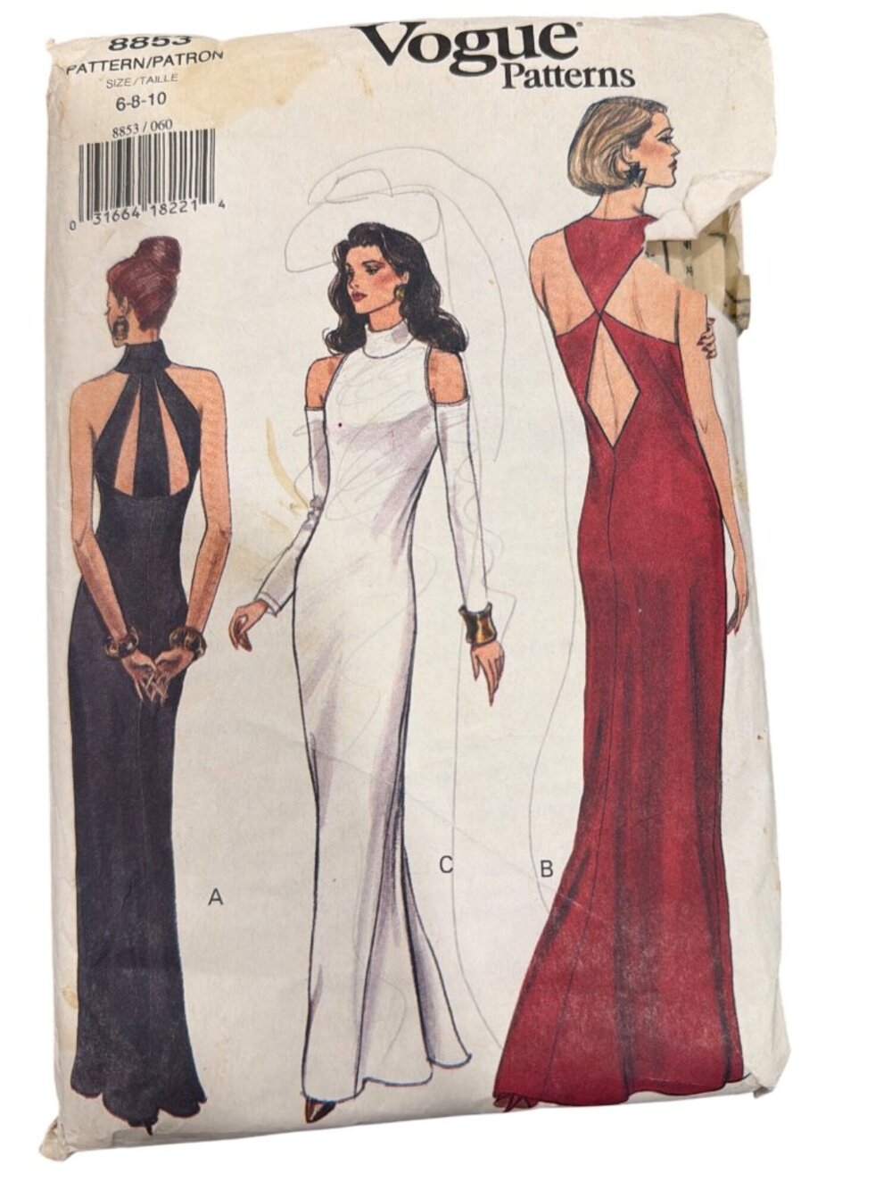 Vogue Patterns 8853 Misses Evening Dress Sewing Pattern Size 6-10 A/B/C Options